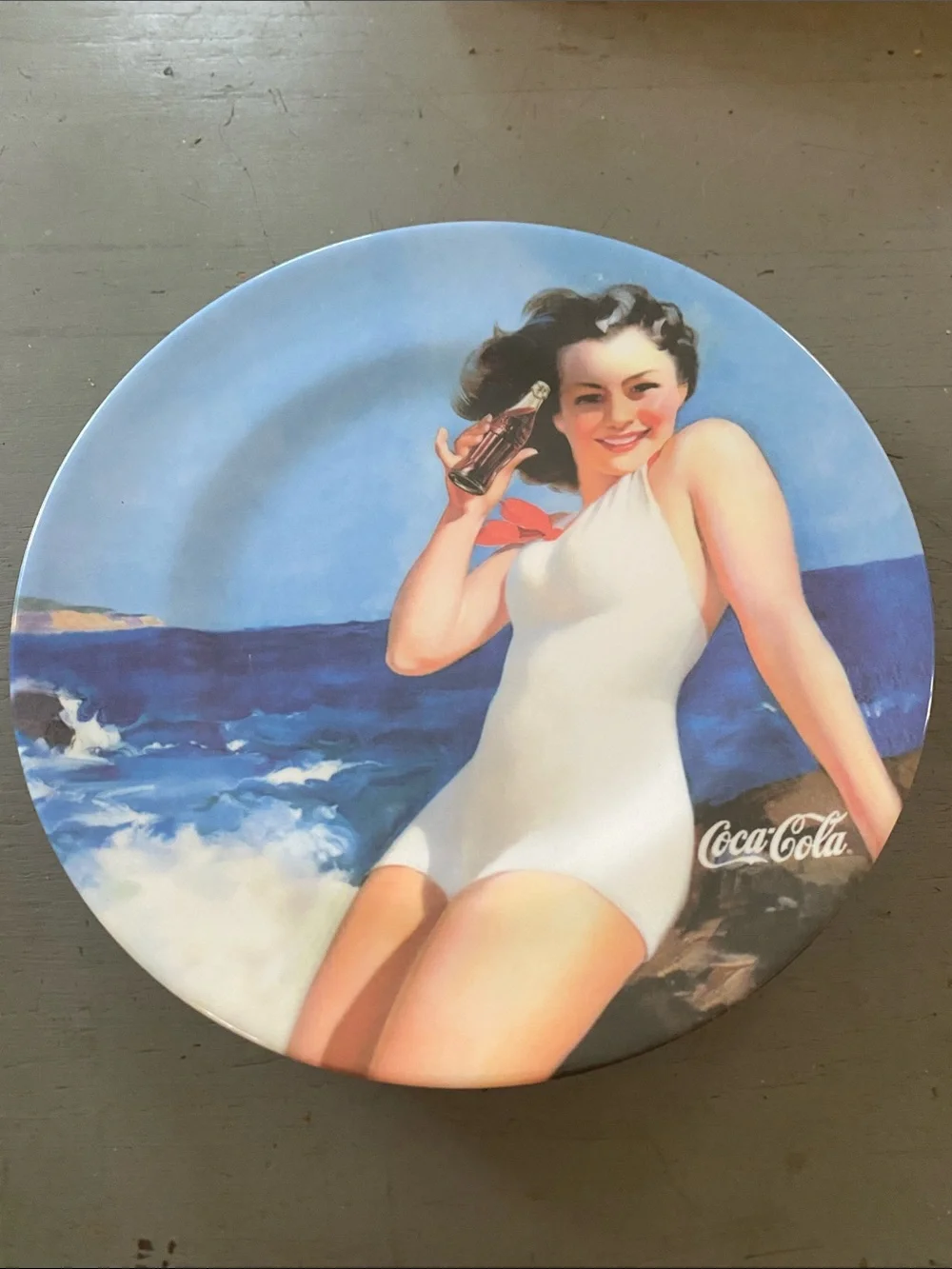 🏖️ Set of 4 Coca Cola Vintage Melamine Beach Salad Plates — 2002